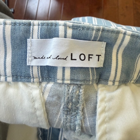 LOFT Women's Blue/White Striped Modern Skinny Crop Pants, size petite 31/12 - Picture 6 of 8